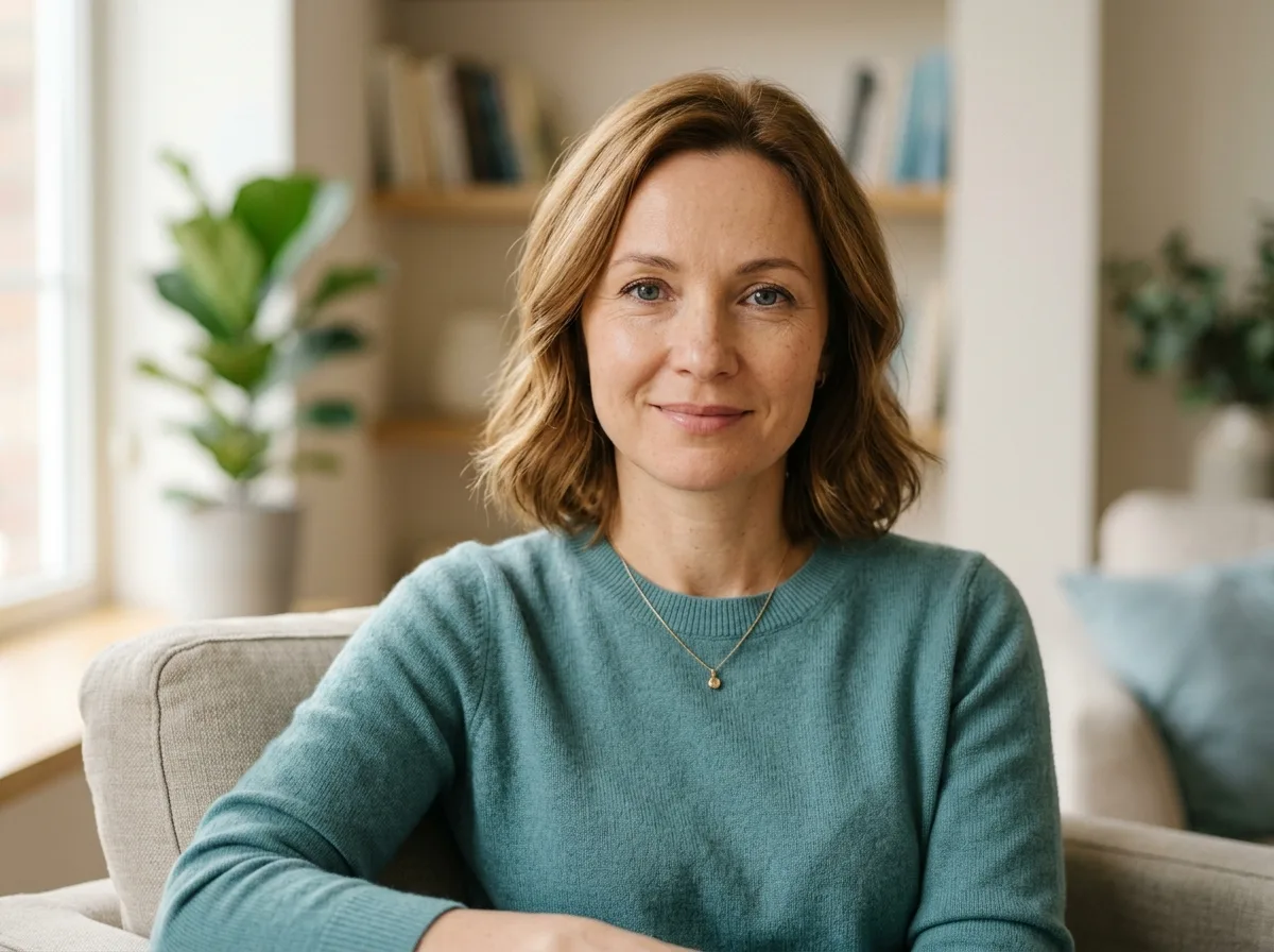 Аватар Екатерина, женщина 40 лет, приятный нейтральный фон, спокойный вид